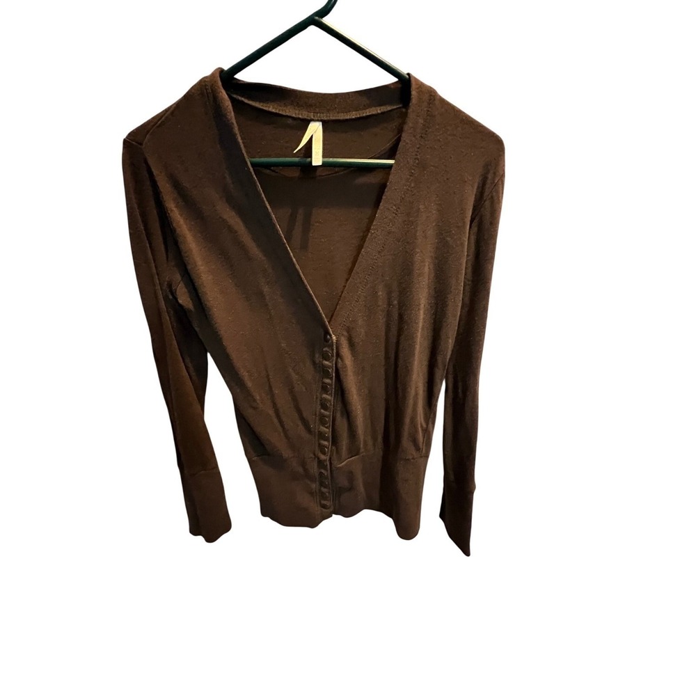 Color story Cardigan Top M Medium Brown Snap Front Long Sleeve Womenswear